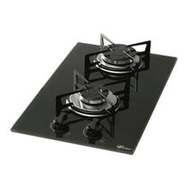 Fogao cooktop fischer 2 bocas a gás mesa de vidro preto - bivolt