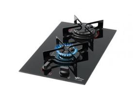 Fogao cooktop fischer 2q fit line gas mesa vidro preto bivolt