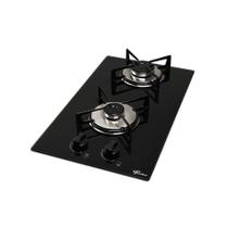 Fogão Cooktop Fischer 2Q Gás Mesa Vidro Com Supervisor De Chama Bivolt