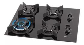 Fogao cooktop fischer 4 bocas tripla chama infinity gas vidro preto