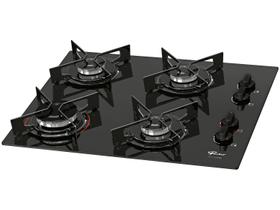 Fogão Cooktop Fischer 4Q Fit Line Gás Mesa Vidro