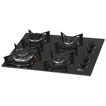 Fogão Cooktop Fischer 4Q Fit Line Gás TC Mesa Vidro Bivolt