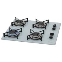 Fogão Cooktop Fischer 4Q Gás Mesa Vidro BRANCO