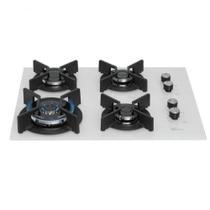 Fogão Cooktop Fischer 4Q TC Infinity Gás Mesa Vidro Branco Bivolt