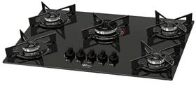 Fogão Cooktop Fischer 5 Bocas Fit Line Gás Mesa Vidro - 26343-57174