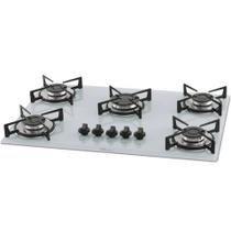 Fogao cooktop fischer 5 bocas gas vidro branco 1642.6986