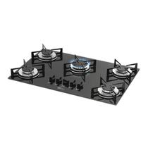 Fogão cooktop fischer 5 bocas trad gás vidro preto 1642.6985