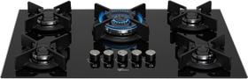Fogao cooktop fischer 5 bocas tripla chama infinity gas vidro preto