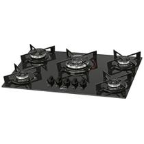 Fogão Cooktop Fischer 5 Queimadores Tc Fit Line Gás Mesa Vidro Bivolt