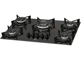 Fogão Cooktop Fischer 5 Queimadores Tc Fit Line Gás Mesa Vidro Bivolt