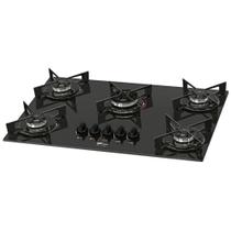 Fogão Cooktop Fischer 5Q Fit Line Gás Mesa Vidro Bivolt Fogão Cooktop Fischer 5Q Fit Line Gás Mesa Vidro Bivolt
