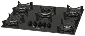 Fogão Cooktop Fischer 5Q Fit Line Gás Mesa Vidro