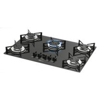 Fogão Cooktop Fischer 5Q Gás Mesa Vidro PRETO