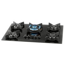 Fogão Cooktop Fischer 5q Tc Infinity Gás Mesa Vidro - Preto
