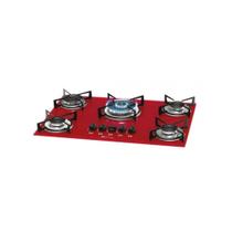 Fogão Cooktop Fischer 5Q TC Mesa Vidro Rouge