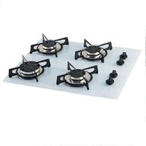 Fogao cooktop fischer de embutir 4 bocas mesa vidro branco