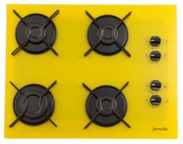 Fogão cooktop FORNELLO 4 bocas amarelo automático