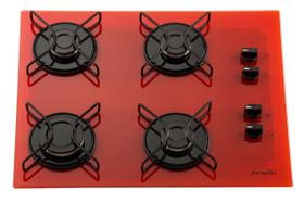 Fogão cooktop FORNELLO 4 bocas vermelho automático