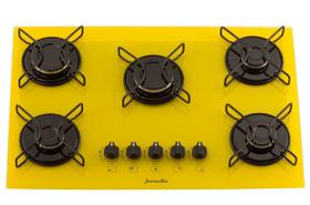 Fogão cooktop fornello 5 bocas amarelo automatico