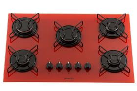 Fogão cooktop FORNELLO 5 bocas vermelho automatico