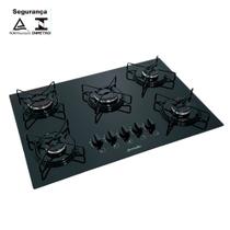 Fogão Cooktop FORNELLO a Gás 5 bocas preto - acendimento automático