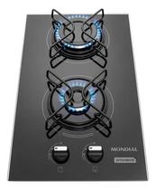 Fogao Cooktop Gás 2 Boca Mondial Vidro Embutir 4350w Bivolt Fogao Cooktop Gás 2 Boca Mondial Vidro Embutir 4350w Bivolt