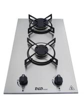 Fogão Cooktop Gás 2 bocas inox - acendimento automático - D&D
