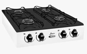 Fogão cooktop gás Clarice Júnior 4B branco e preto