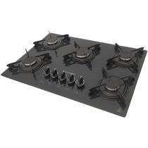 Fogão Cooktop Gourmet Gray 5 Bocas Preto Grafitte Safanelli