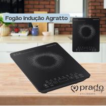 Fogão Cooktop Indução 1 Boca Vitroceramico Eletrico Preto Agratto