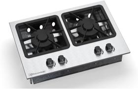 Fogão Cooktop Industrial 2 Bocas, Baixa Pressão, Embutir em Inox, com Controles Frontais