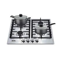 Fogão Cooktop Inox A Gás 4 Bocas 1 Dupla ECG04 Eos + 2 Panelas Tramontina Turim Bivolt Fogão Cooktop Inox A Gás 4 Bocas 1 Dupla ECG04 Eos + 2 Panelas Tramontina Turim Bivolt
