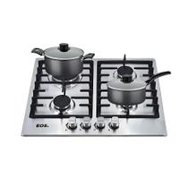 Fogão Cooktop Inox a Gás 4 Bocas 1 Dupla Ecg04 Eos + 2 Panelas Tramontina Turim Fogão Cooktop Inox a Gás 4 Bocas 1 Dupla Ecg04 Eos + 2 Panelas Tramontina Turim