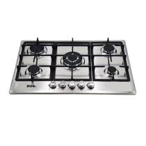 Fogão Cooktop Inox A Gás 5 Bocas 1 Dupla Ecg05 Bivolt - Eos B163916 Bivolt