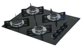 Fogão Cooktop Premium 4 Bocas Ultra Chama Preto