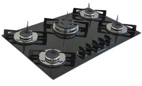 Fogão Cooktop Premium 5 Bocas Tripla Chama Preto