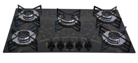 Fogão Cooktop Premium 5 Bocas Ultra Chama Marmorizado Mesclado