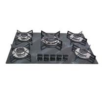 Fogão Cooktop Premium Tripla Chama 5 Bocas Marmorizado Preto Chamalar Fogão Cooktop Premium Tripla Chama 5 Bocas Marmorizado Preto Chamalar