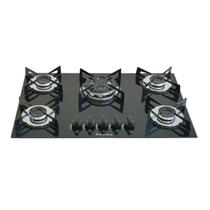 Fogão Cooktop Premium Tripla Chama 5 Bocas Preto Chamalar