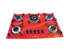 Fogao cooktop safanelli 5 bocas tripla chama vermelho