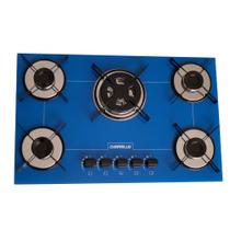 Fogão Cooktop Tripla Chama 5 Bocas Bivolt Azul Chamalux