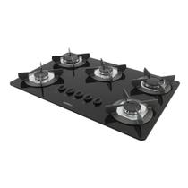 Fogão Cooktop Vidro Gás 5 Bocas Simples Safe Ferro Flange Inox Safe5 Bivolt - Nardelli 27011401-00 Fogão Cooktop Vidro Gás 5 Bocas Simples Safe Ferro Flange Inox Safe5 Bivolt - Nardelli 27011401-00