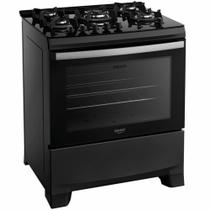 Fogão Dako Supreme Glass 5 bocas com acendimento automático mesa de vidro temperado bivolt Preto