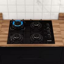 Fogão de 4 bocas Cooktop Itatiaia Essencial 4 Bocas Preto