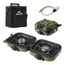 Fogão de acampamento Naturehike de 2 queimadores dobrável com bolsa de transporte 16000 BTU
