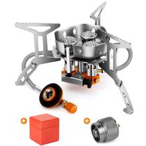 Fogão de acampamento Odoland 6800W a gás de acampamento à prova de vento com adaptador