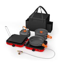 Fogão de acampamento portátil de 2 queimadores Hisencn 20.000 BTU