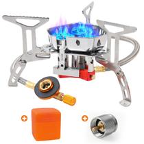 Fogão de acampamento portátil GEEKHOM 6800W à prova de vento com combustível duplo Fogão de acampamento portátil GEEKHOM 6800W à prova de vento com combustível duplo