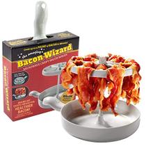 Fogão de bacon de micro-ondas - Bacon Wizard cozinha 1LB de bacon e reduz a gordura em 40% - Bacon mais crocante, mais saudável, mais rápido todas as vezes - Pegador de graxa facilita a limpeza - Ótimo para cozinhar no outono ou festas