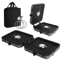 Fogão de Camping Julymoda Portátil Dobrável com 2 Bocas 17000 BTU Fogão de Camping Julymoda Portátil Dobrável com 2 Bocas 17000 BTU